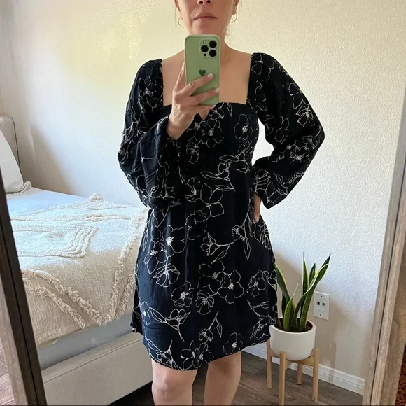 billabong black floral dress Billabong Women's Come Along Off Black Dress